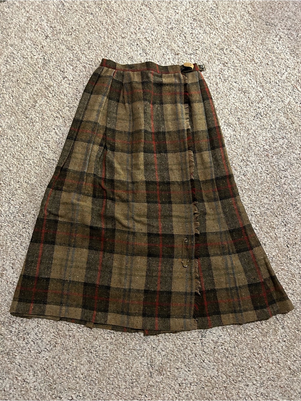 New Vintage Women’s Brown Plaid Wool Skirt - Women’s Size 5/6
